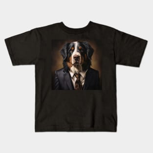 Bernese Mountain Dog in Suit Kids T-Shirt